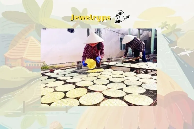 Quy trình chế biến bánh phồng Sơn Đốc Bến Tre